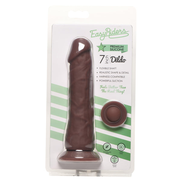 Easy Riders 7 Inch Silicone Dildo - Dark CN-18-0931-11