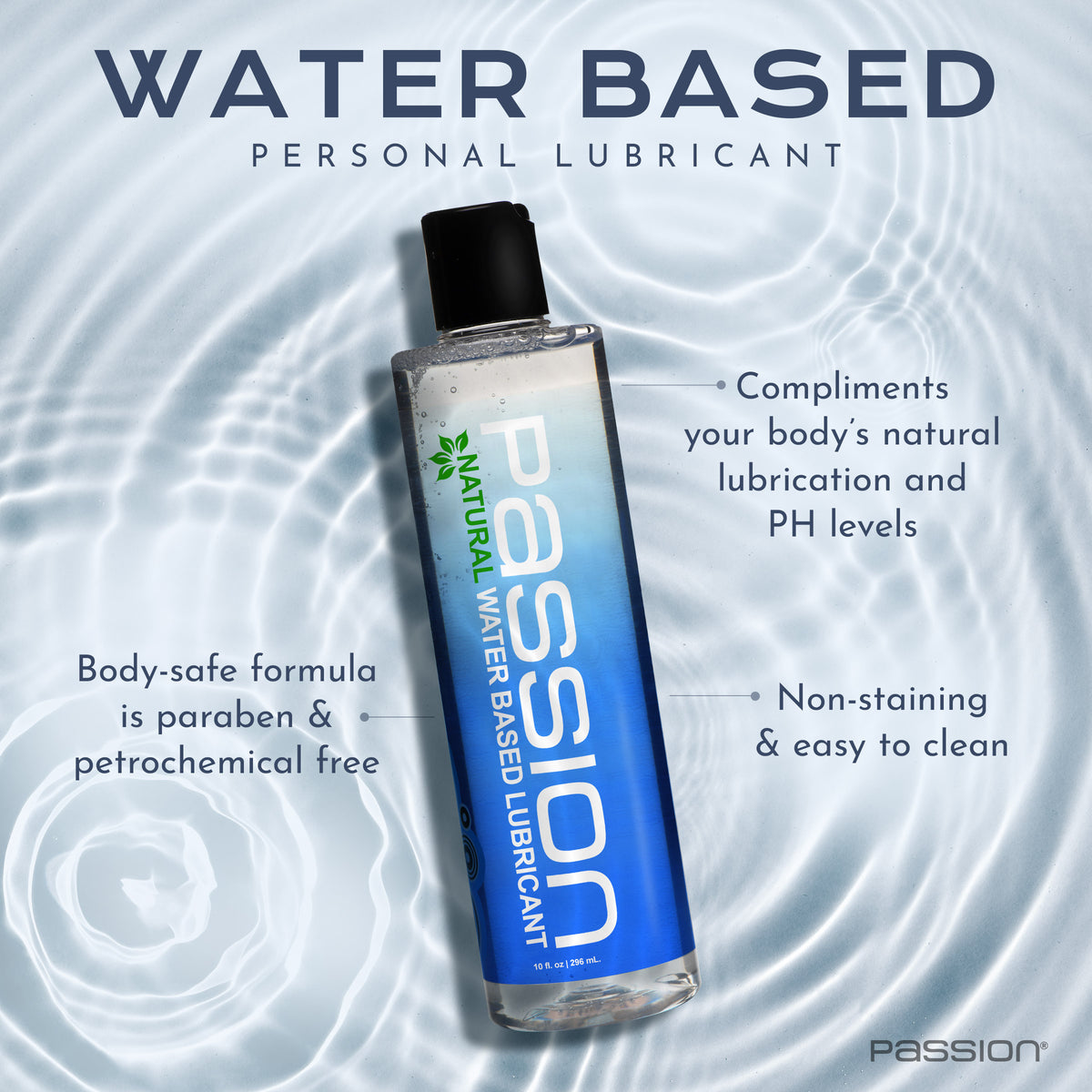 Passion Natural Water-Based Lubricant - 10 oz