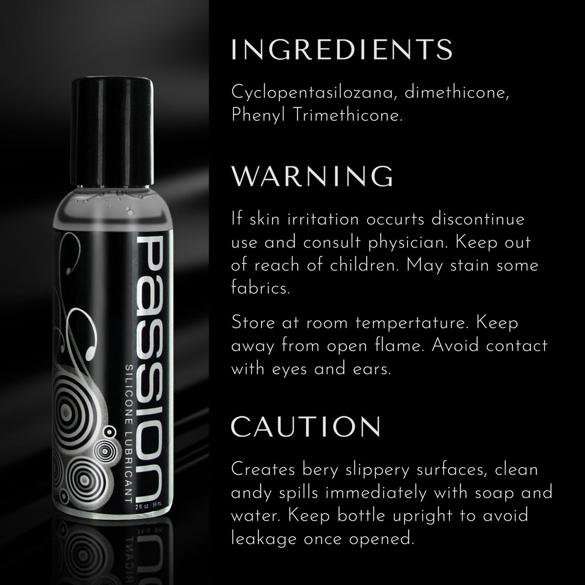 Passion Premium Silicone Lubricant - 2 oz