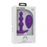A - Play BEADED VIBE Rechargeable Silicone Anal Plug with Remote Purple - Royal Sins