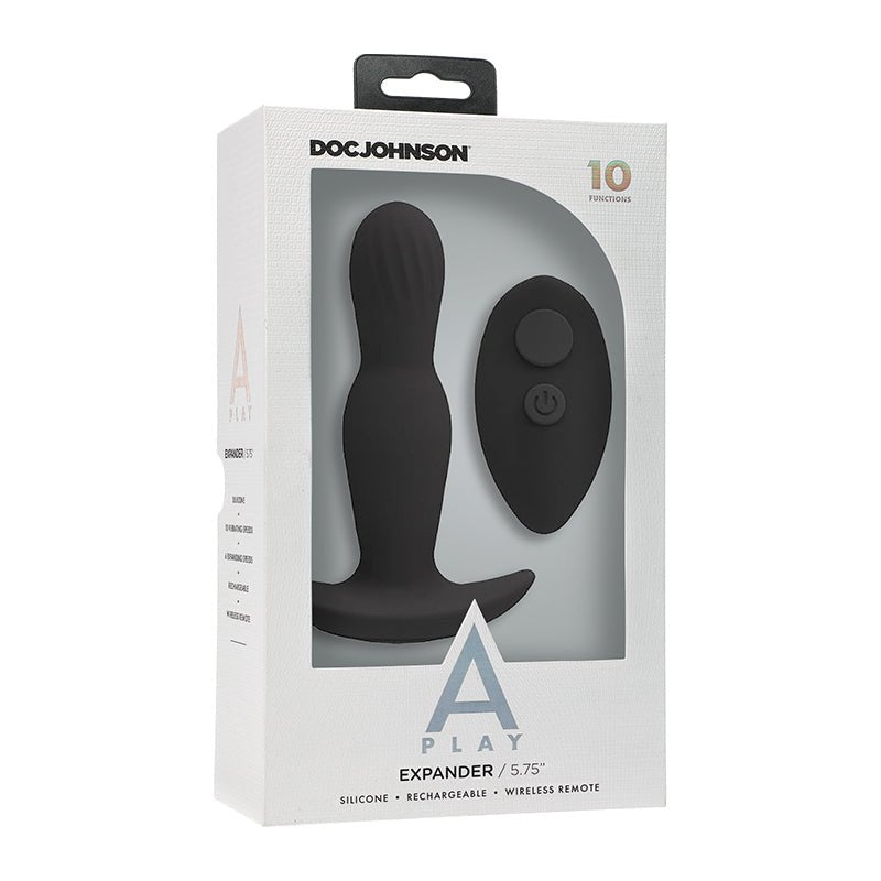 A - Play EXPANDER Rechargeable Silicone Anal Plug with Remote Black - Royal Sins