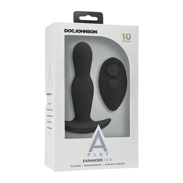 A - Play EXPANDER Rechargeable Silicone Anal Plug with Remote Black - Royal Sins