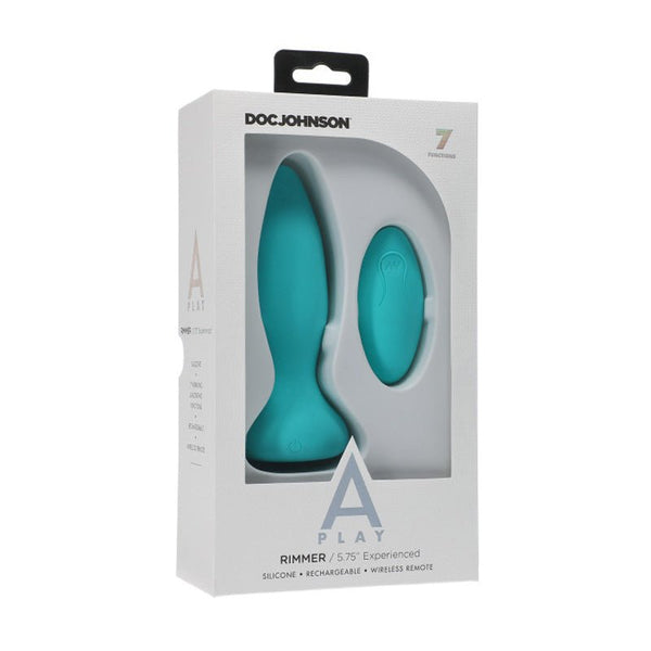 A - Play Rimmer Experienced Rechargeable Silicone Anal Plug with Remote Teal - Royal Sins