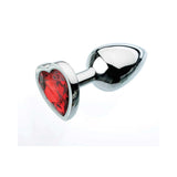 A&E Red Hearts Gem Anal Plug Small - Royal Sins