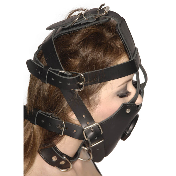 Strict Leather Premium Muzzle with Open Mouth Gag