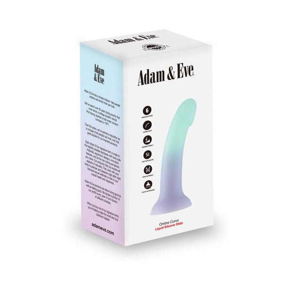 Adam & Eve Ombre Curve Liquid Silicone Dildo - Royal Sins