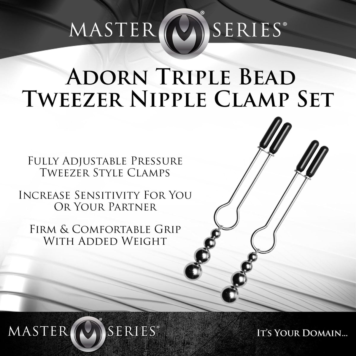 Adorn Triple Bead Nipple Clamp Set - Royal Sins