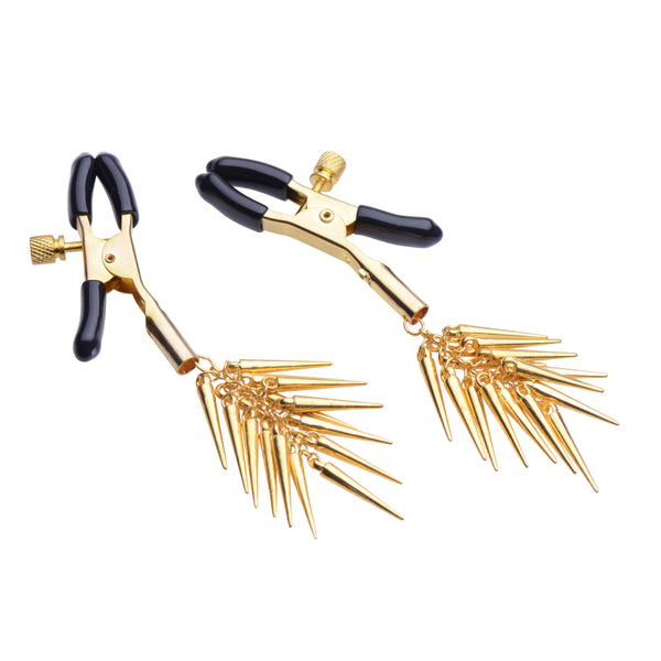 Lure Adjustable Nipple Clamps with Gold Spikes