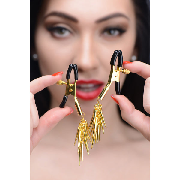 Lure Adjustable Nipple Clamps with Gold Spikes