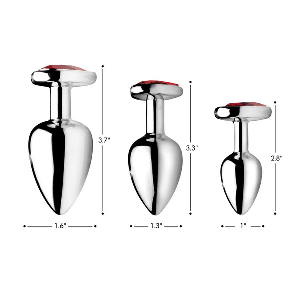 Red Heart Gem Anal Plug- Small