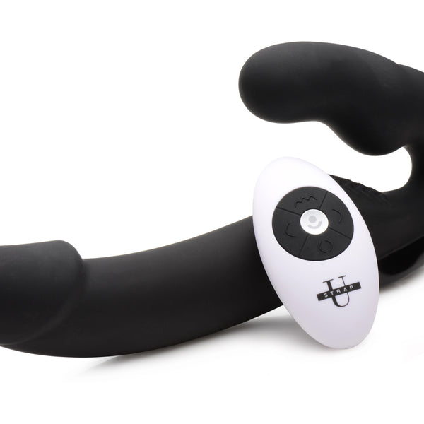 Urge Silicone Strapless Strap On With Remote- Black