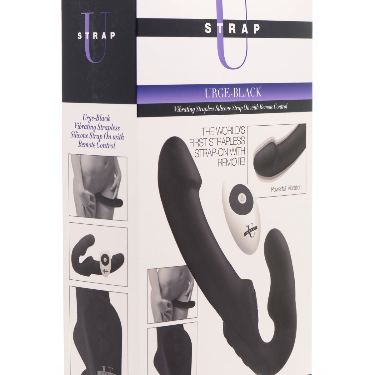 Urge Silicone Strapless Strap On With Remote- Black