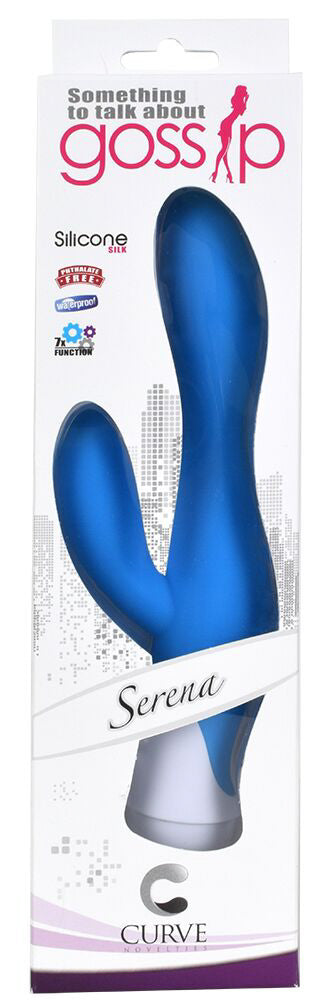 Serena 7 Speed Silicone Rabbit Vibe- Blue