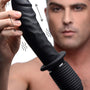 Power Pounder Vibrating and Thrusting Silicone Dildo - Black