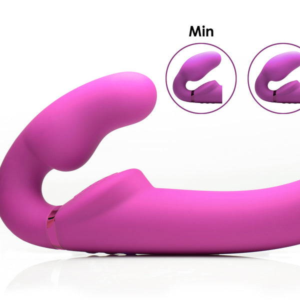 Worlds First Remote Control Inflatable Vibrating Silicone Ergo Fit Strapless Strap-On