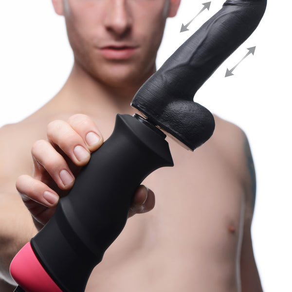 Mega-Pounder Hand-held Thrusting Silicone Dildo