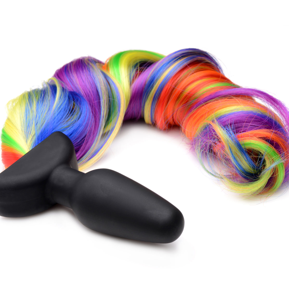 Remote Control Vibrating Rainbow Pony Tail Anal Plug