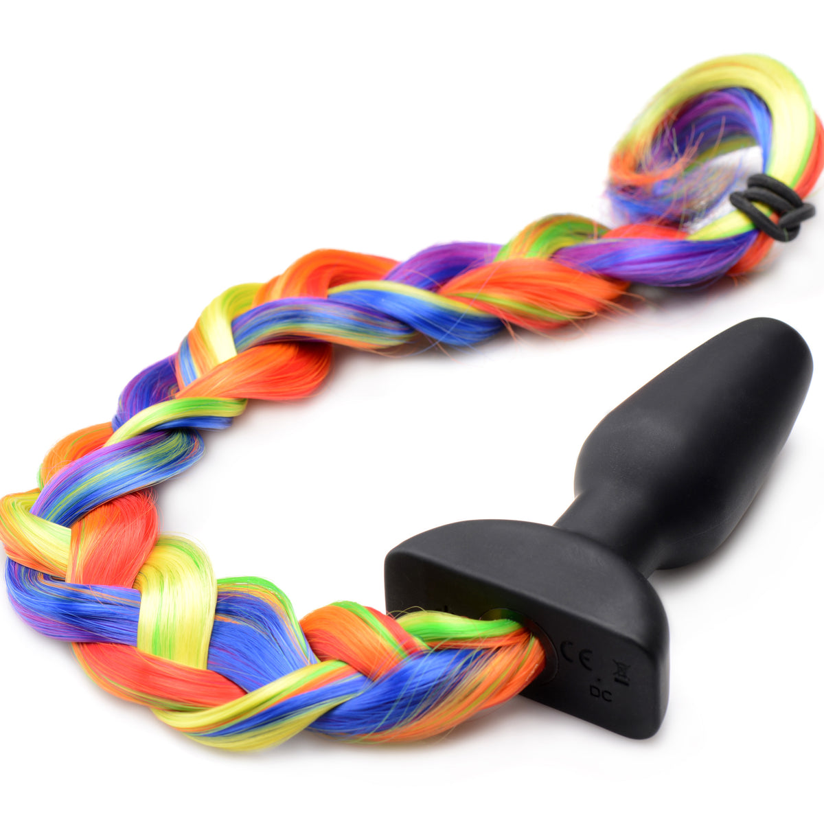 Remote Control Vibrating Rainbow Pony Tail Anal Plug