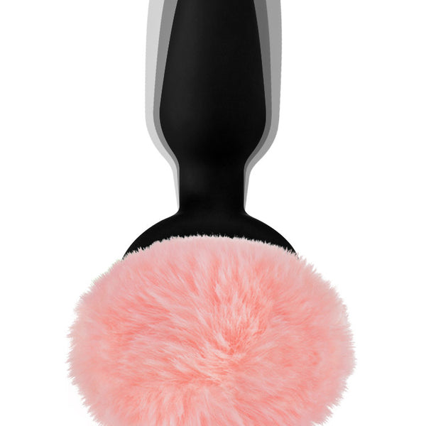 Remote Control Vibrating Pink Bunny Tail Anal Plug