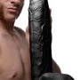 Raging Rhino 17 Inch Veiny Dildo - Black