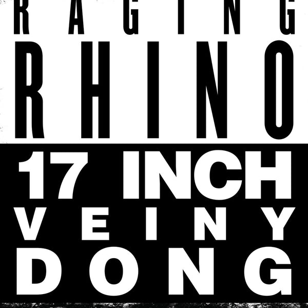 Raging Rhino 17 Inch Veiny Dildo - Black