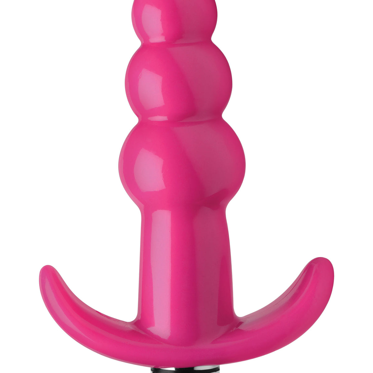 Ribbed Vibrating Butt Plug - Pink