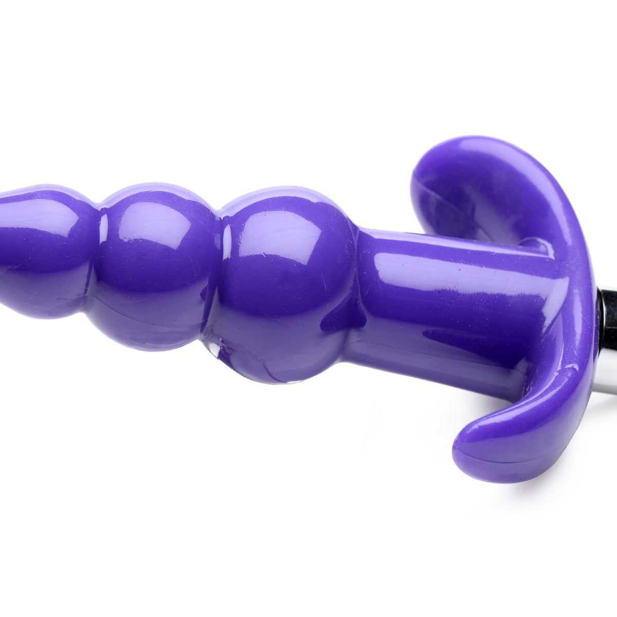 Ribbed Vibrating Butt Plug - Purple