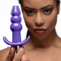 Ribbed Vibrating Butt Plug - Purple