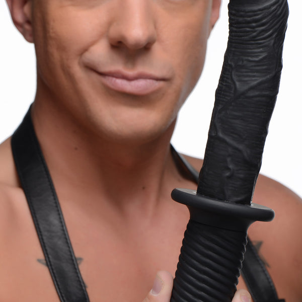 The Large Realistic 10X Silicone Vibrator with Handle