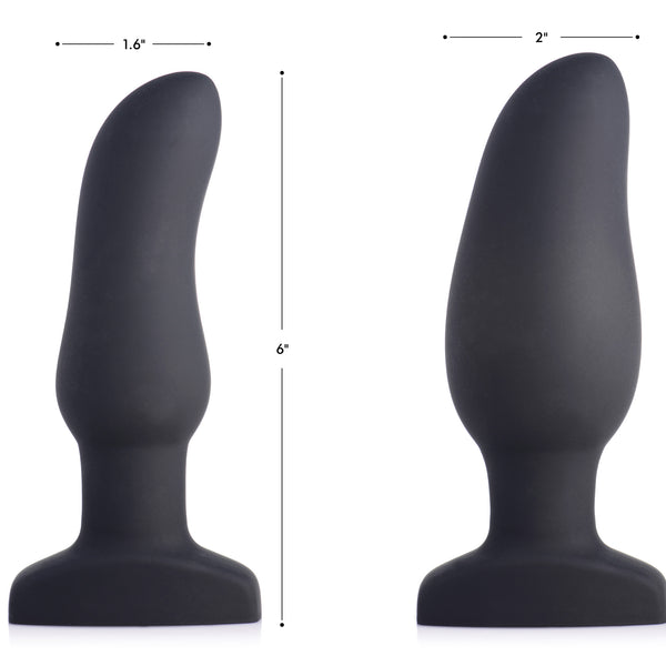 Worlds First Remote Control Inflatable 10X Vibrating Curved Silicone Anal Plug