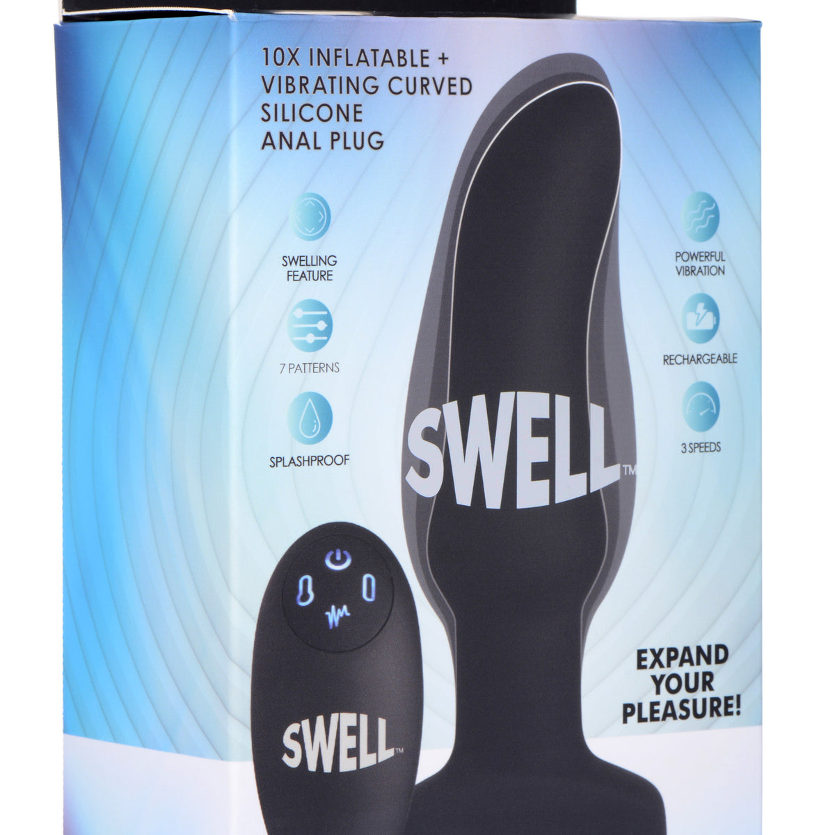 Worlds First Remote Control Inflatable 10X Vibrating Curved Silicone Anal Plug