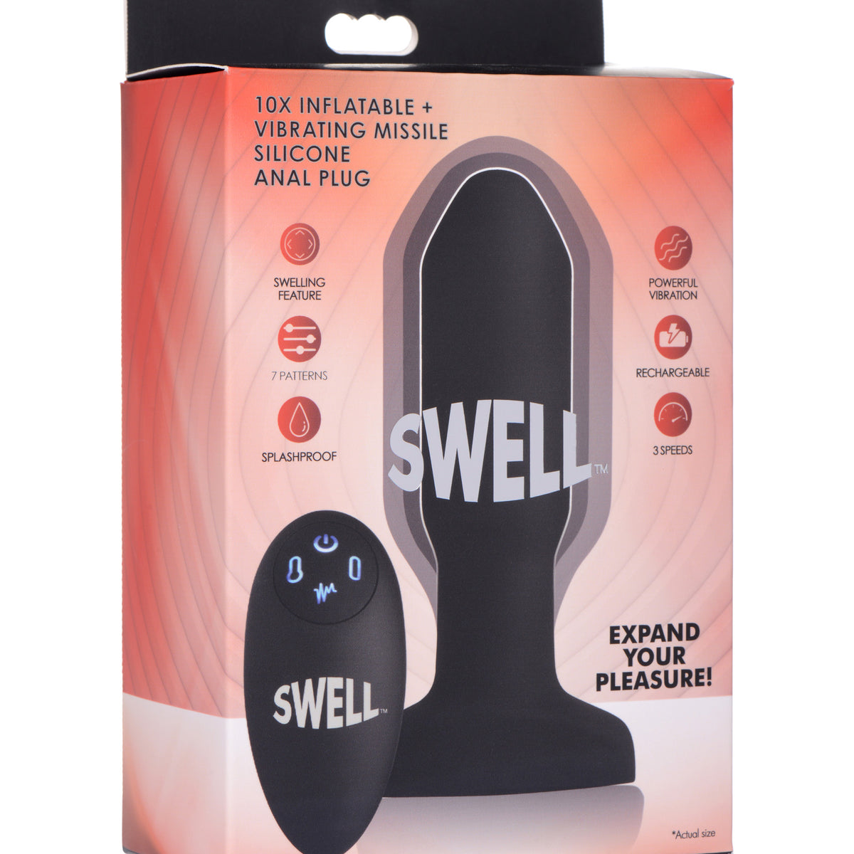 Worlds First Remote Control Inflatable 10X Vibrating Missile Silicone Anal Plug