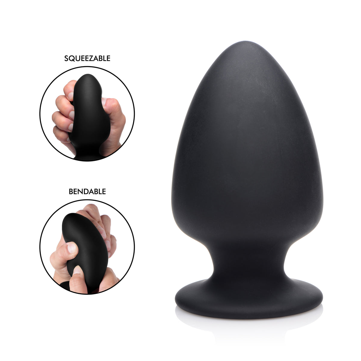 Squeezable Silicone Anal Plug - Large