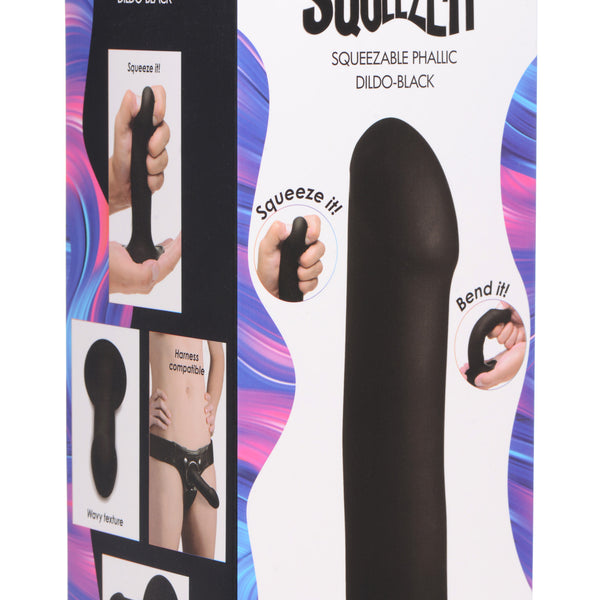 Squeezable Phallic Dildo - Black