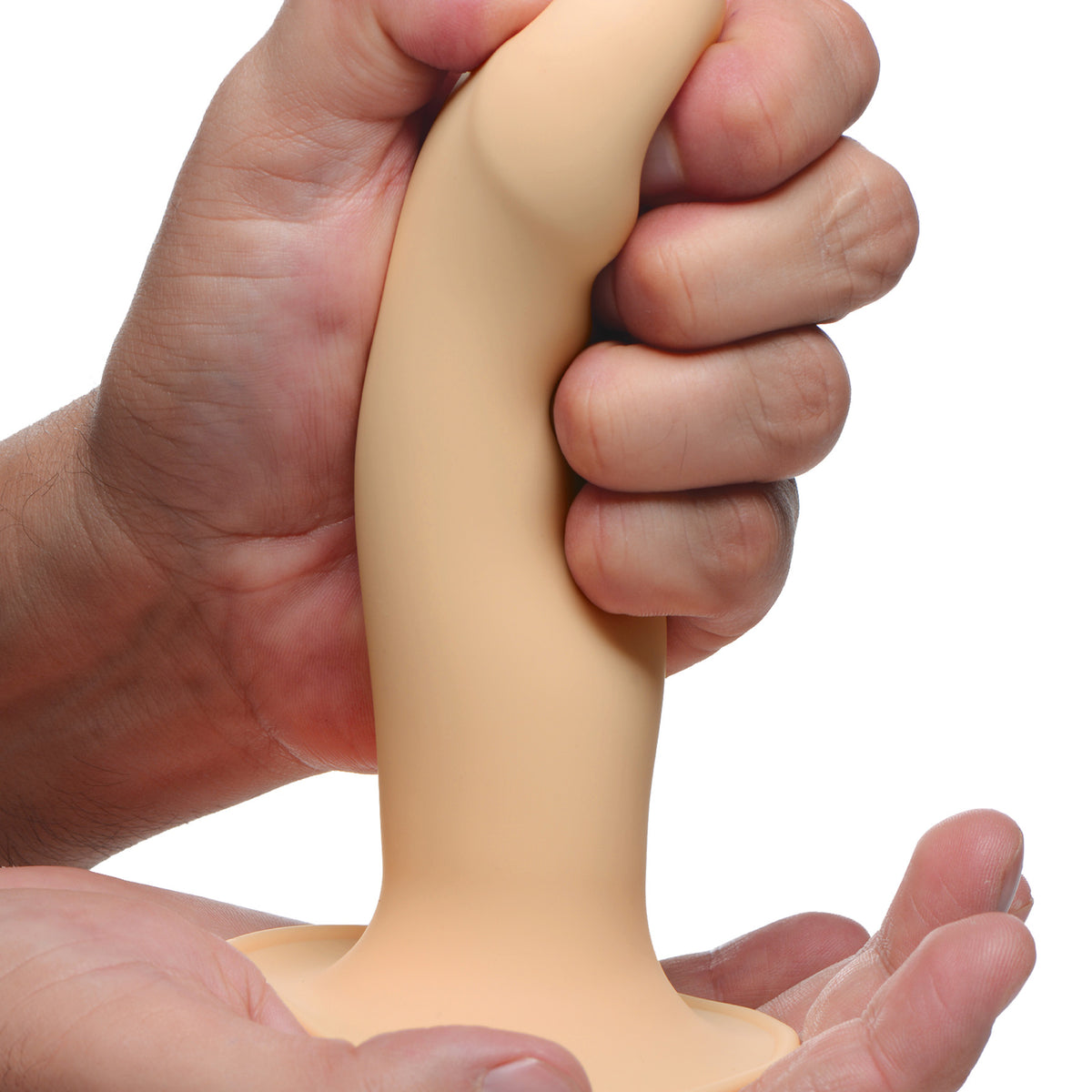 Squeezable Phallic Dildo - Beige