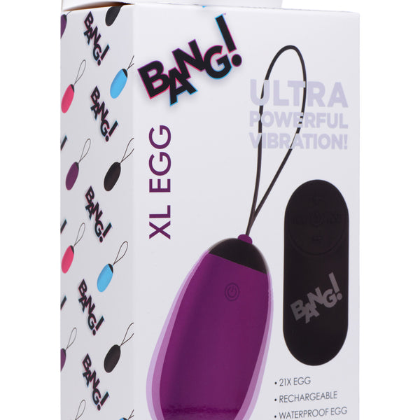 XL Silicone Vibrating Egg - Purple