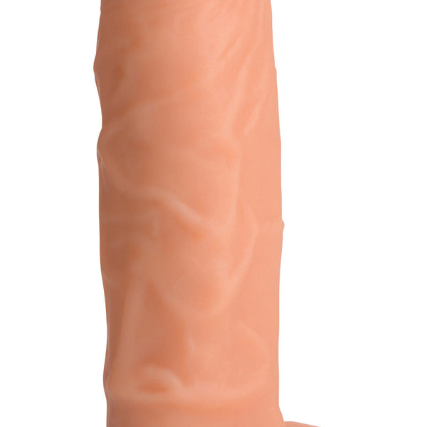 Power Pecker 7 Inch Silicone Dildo with Balls - Flesh