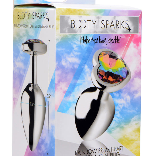 Rainbow Prism Heart Anal Plug - Medium