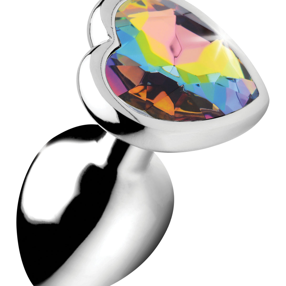 Rainbow Prism Heart Anal Plug - Small