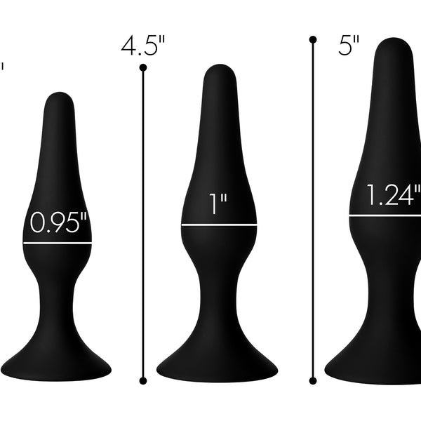 Triple Spire Tapered Silicone Anal Trainer Set