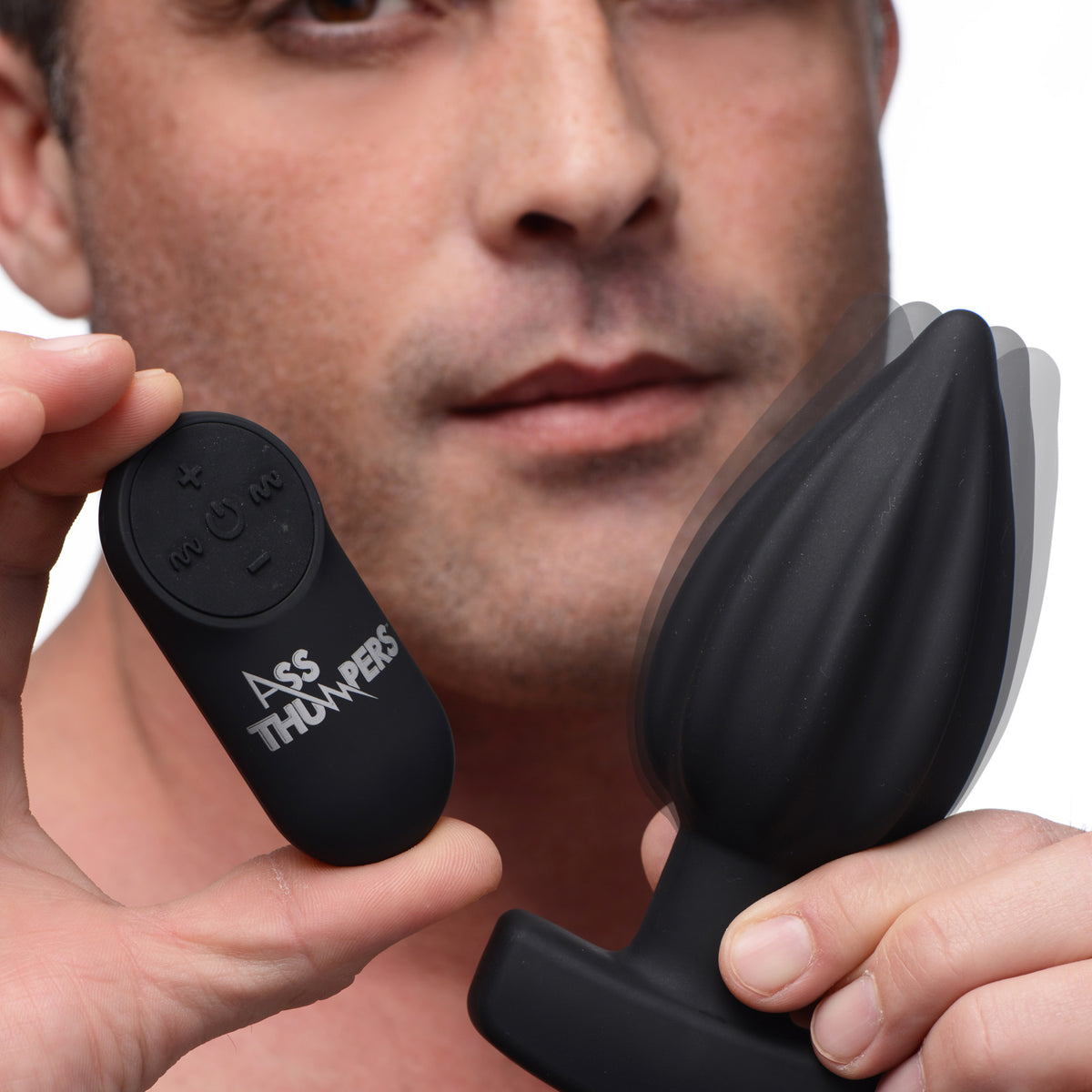 The Assterisk 10X Ribbed Silicone Remote Control Vibrating Butt Plug