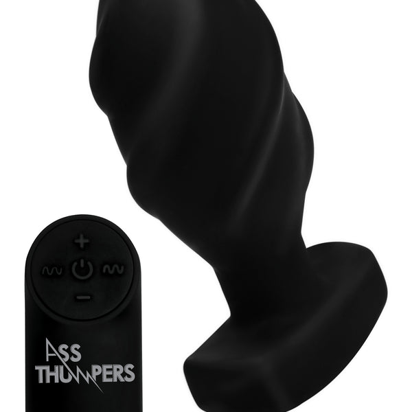 The Driller 10X Swirled Silicone Remote Control Vibrating Butt Plug