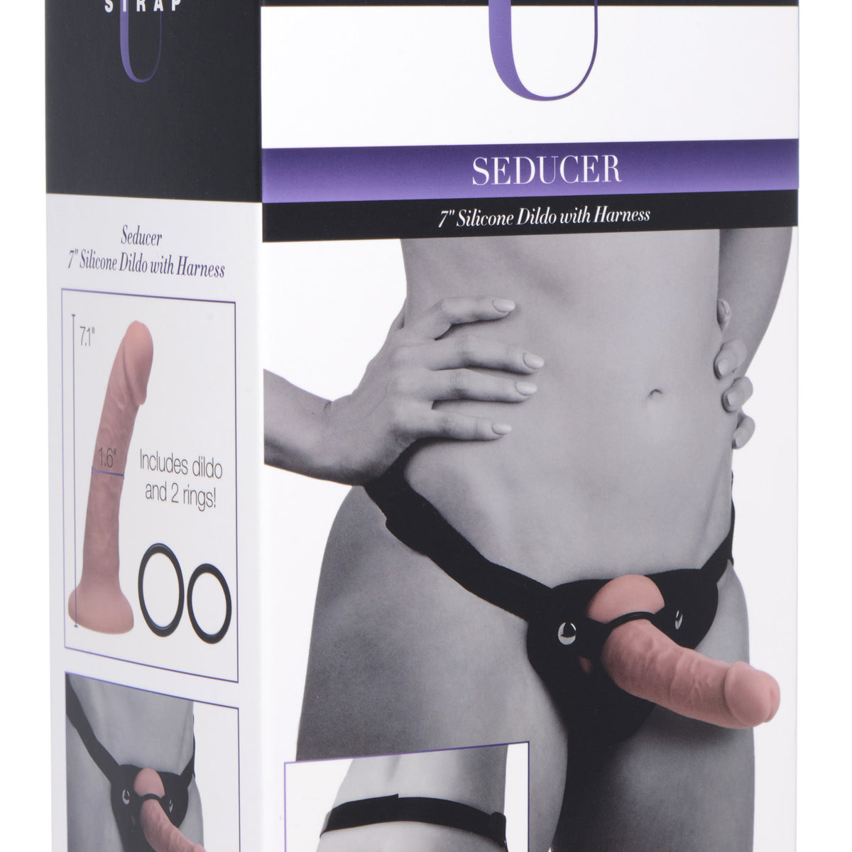 Seducer 7 inch Silicone Dildo with Harness