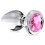 Pink Gem Glass Anal Plug - Small