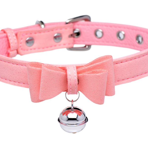 Sugar Kitty Cat Bell Collar - Pink/Silver