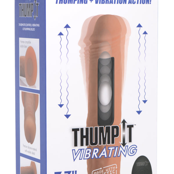 7X Remote Control Vibrating and Thumping Dildo - Medium