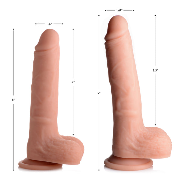 Vibrating and Rotating Remote Control Silicone Dildo with Balls - 8 Inch