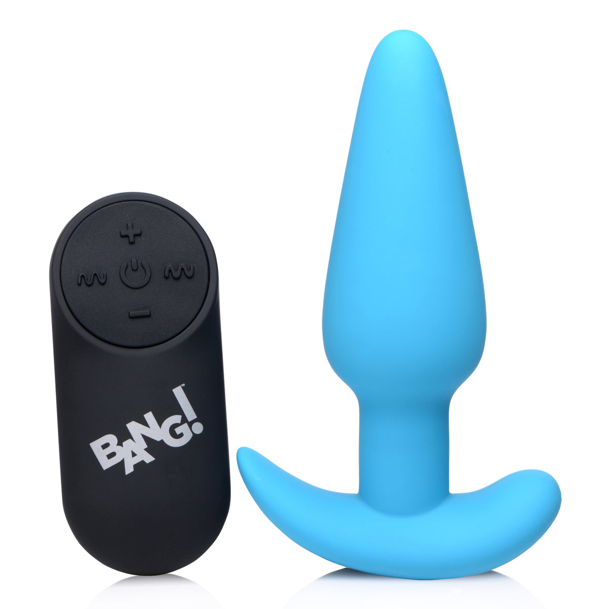 Remote Control 21X Vibrating Silicone Butt Plug - Blue