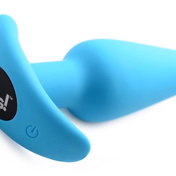 Remote Control 21X Vibrating Silicone Butt Plug - Blue