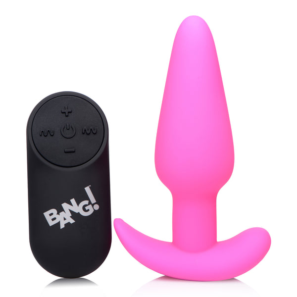 Remote Control 21X Vibrating Silicone Butt Plug - Pink